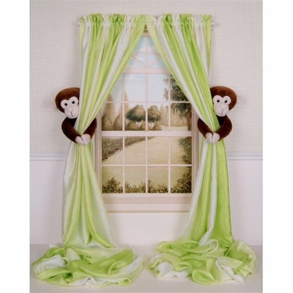 Curtain Critters Curtain Critters ALCHMY150909SET Plush Safari Chocolate Monkey Curtain Tieback Set- 2 ALCHMY150909SET - main